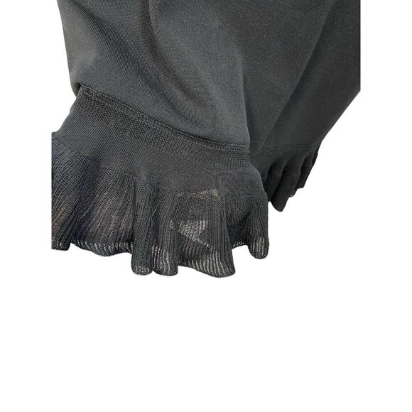 NEW Ming Wang Midi Pencil Skirt Ruffle Flounce Hem Acrylic Knit Black Womens M - Picture 11 of 11